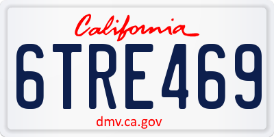 CA license plate 6TRE469