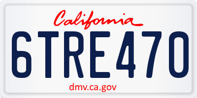 CA license plate 6TRE470