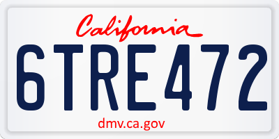 CA license plate 6TRE472