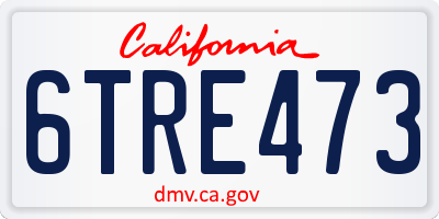 CA license plate 6TRE473