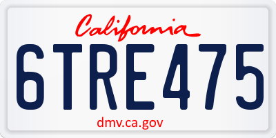 CA license plate 6TRE475