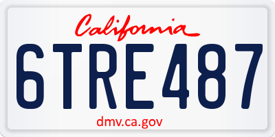 CA license plate 6TRE487