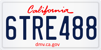 CA license plate 6TRE488