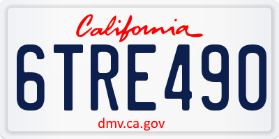 CA license plate 6TRE490