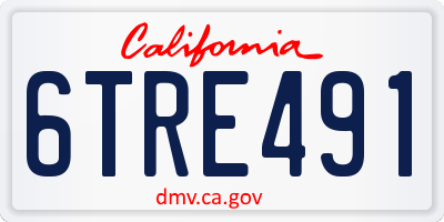 CA license plate 6TRE491