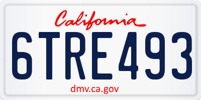 CA license plate 6TRE493