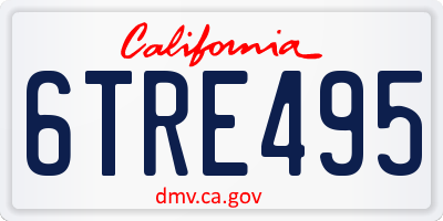 CA license plate 6TRE495