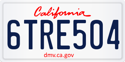 CA license plate 6TRE504