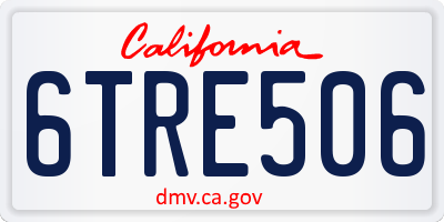 CA license plate 6TRE506