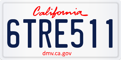 CA license plate 6TRE511