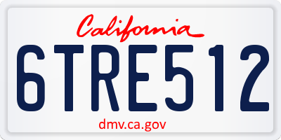 CA license plate 6TRE512