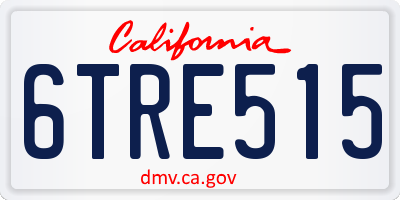 CA license plate 6TRE515
