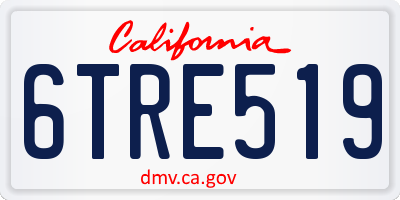 CA license plate 6TRE519