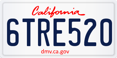 CA license plate 6TRE520