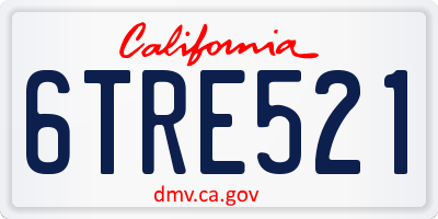 CA license plate 6TRE521