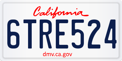 CA license plate 6TRE524