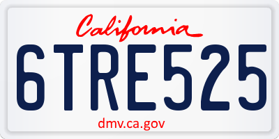 CA license plate 6TRE525