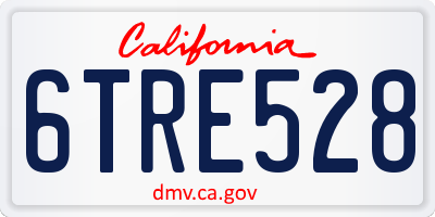 CA license plate 6TRE528