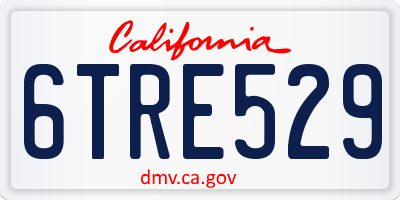 CA license plate 6TRE529