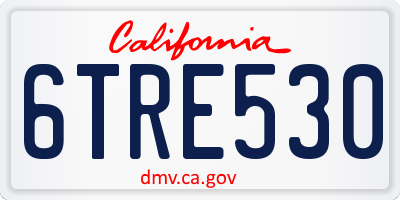 CA license plate 6TRE530