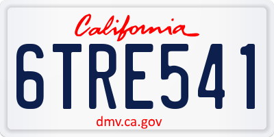 CA license plate 6TRE541