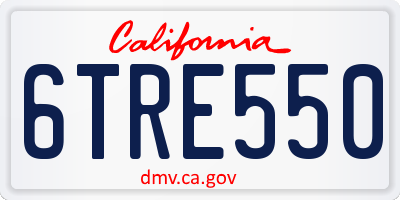 CA license plate 6TRE550