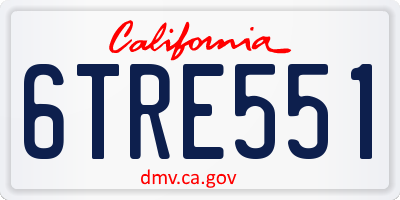 CA license plate 6TRE551