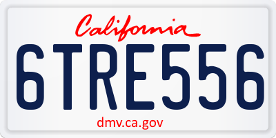 CA license plate 6TRE556
