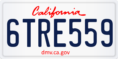 CA license plate 6TRE559
