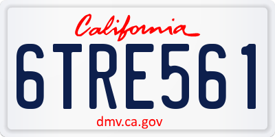 CA license plate 6TRE561