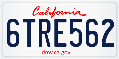 CA license plate 6TRE562