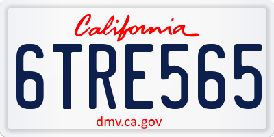 CA license plate 6TRE565