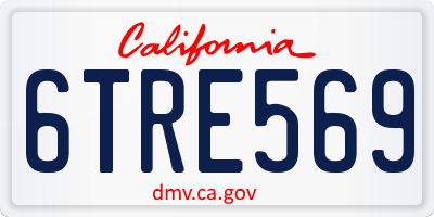 CA license plate 6TRE569