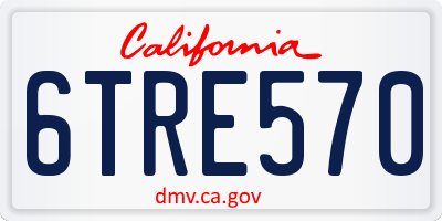 CA license plate 6TRE570