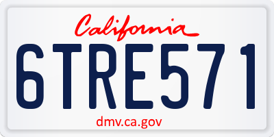 CA license plate 6TRE571