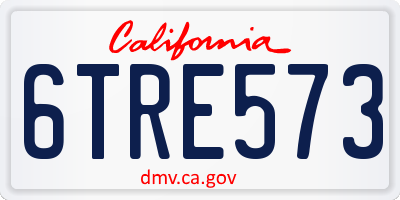 CA license plate 6TRE573