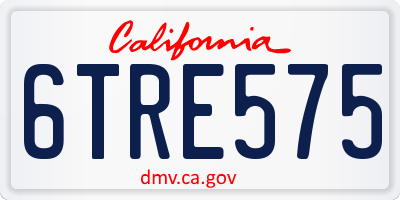 CA license plate 6TRE575