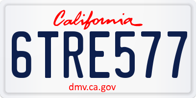 CA license plate 6TRE577