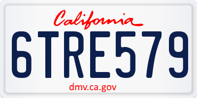 CA license plate 6TRE579
