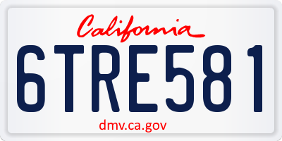 CA license plate 6TRE581