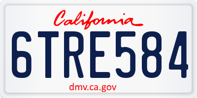 CA license plate 6TRE584