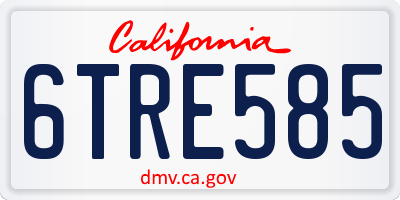 CA license plate 6TRE585