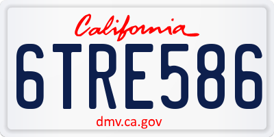 CA license plate 6TRE586