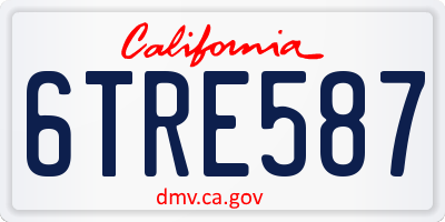 CA license plate 6TRE587