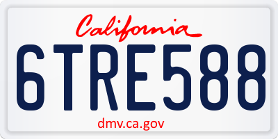 CA license plate 6TRE588