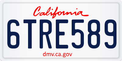 CA license plate 6TRE589