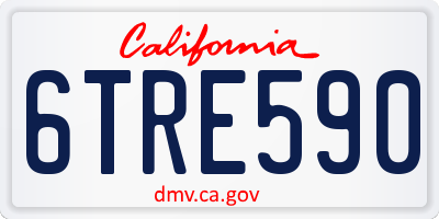 CA license plate 6TRE590