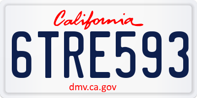 CA license plate 6TRE593