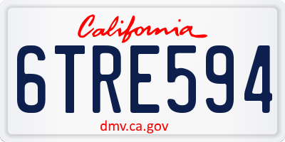 CA license plate 6TRE594