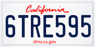 CA license plate 6TRE595
